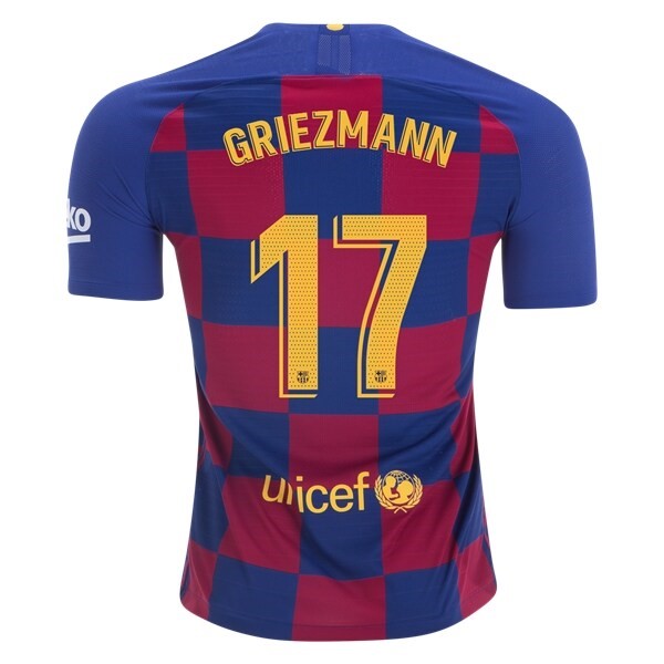 Trikot Barcelona NO.17 Griezmann Heim 2019-20 Blau Rote Fussballtrikots Günstig